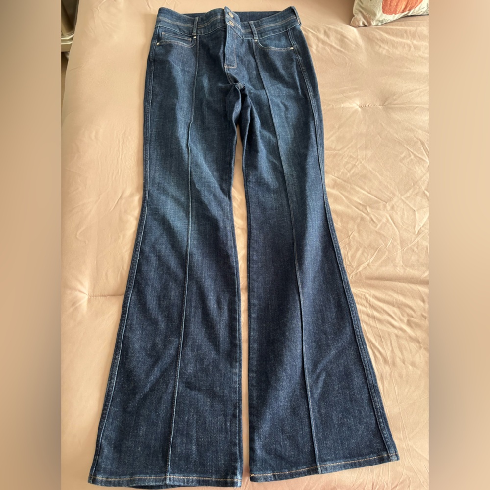 White House Black Market Dark Blue Skinny Flare Leg Jeans-size 8